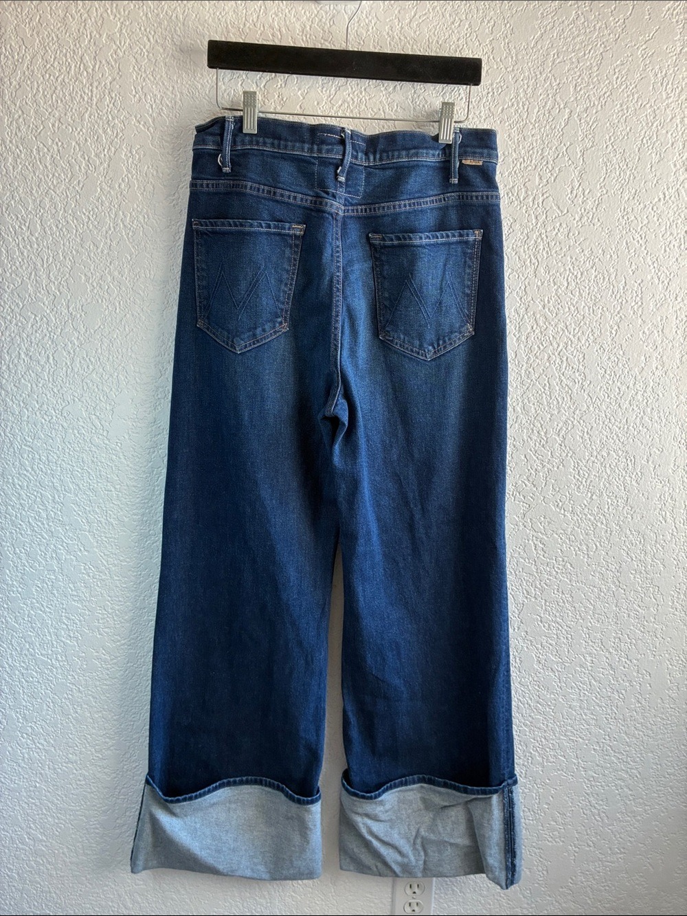 Mother Superior Hustler Roller Sneak Cuff Jeans Wide Leg High Rise Denim 33 - Picture 6 of 10